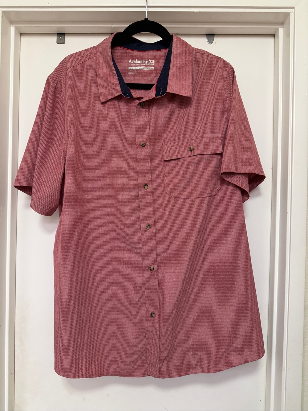 Avalanche men’s shirt sleeve shirt - red/white checked / size XL